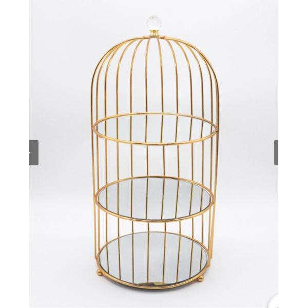 3 layer display golden cage